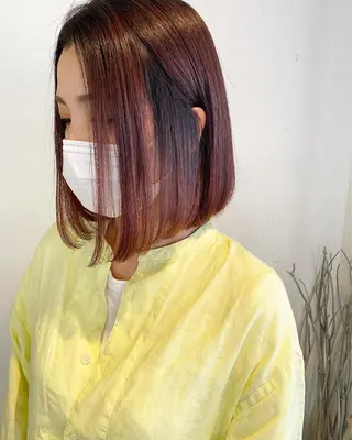 ミディアム カラー 似合わせカラーパーマ 🌿kitin米川のヘアスタイル