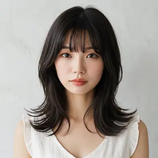 セミロング 似合わせボブ✖️ 韓国レイヤー✨小関のヘアスタイル