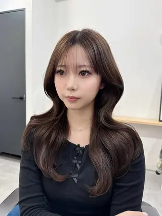 ロング のり🐼顔まわり/ 韓国/レイヤーカットのヘアスタイル