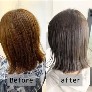 ミディアム カラー 前髪顔周りカット 沼田　拓斗のヘアスタイル