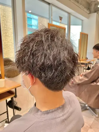 ショート パーマ メンズ Re:Live 澁谷玄のヘアスタイル