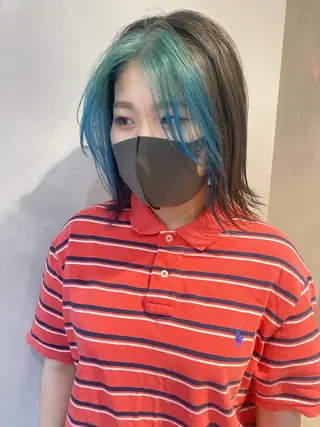 ミディアム カラー ヘアアレンジ #ブリーチカラー Akihoのヘアスタイル