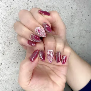 ミディアム カラー パーマ ヘアアレンジ メンズ キッズ ネイル マツエク・マツパ Salon Ｋのネイルデザイン