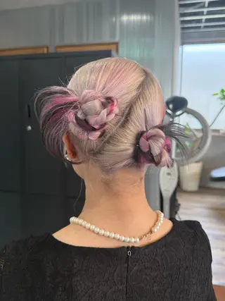 ヘアアレンジ noa / 郡山ボブ /透明感カラー🤍のヘアスタイル