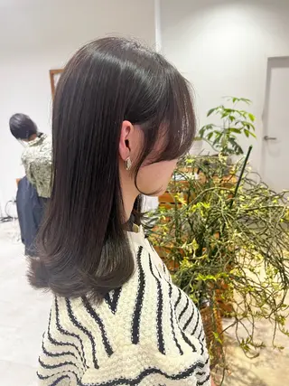 ミディアム hoNua. 栄/透明感カラーのヘアスタイル