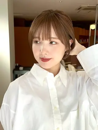 ショート カラー 👑ショート/ボブ /銀座/ニシオカ👑のヘアスタイル