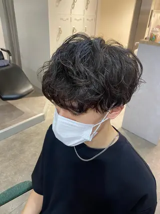 ショート パーマ メンズ ボブ /ニュアンス/ satomi🧸💖のヘアスタイル