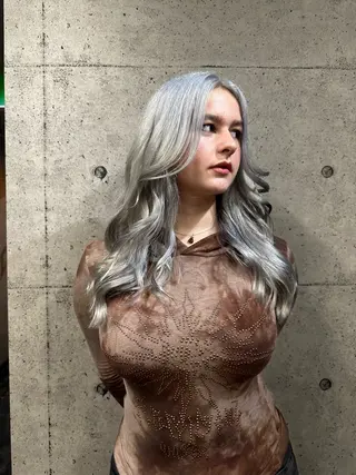 セミロング カラー ハイトーン/ブリーチ カラー/SHOGOのヘアスタイル