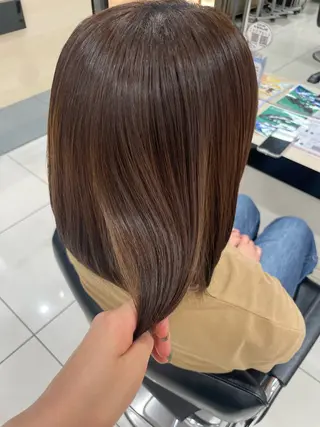 ミディアム パーマ クロスパーマ/うる艶 カラー/Kurumiのヘアスタイル