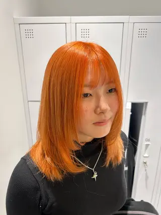 ミディアム カラー SALOWIN 新宿三丁目me+所属・レイヤー/ボブ/ パーマ/HARUKAのヘアスタイル