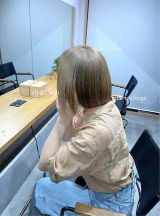 ショート カラー MINX The pass所属・透明感ケアカラー/ レイヤー/ryokaのヘアスタイル