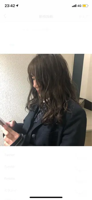 ミディアム カラー 水野 雪 /パーマ/暖色カラーのヘアスタイル