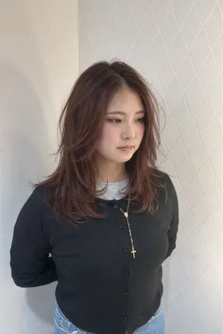セミロング 野田阪神/レイヤー/ ハイライト/yuuのヘアスタイル