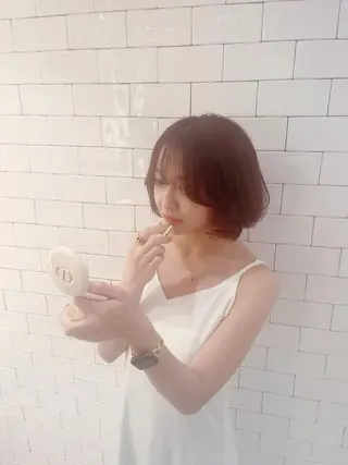 ショート カラー &chaLme   心斎橋所属・emi/髪質改善/ 韓国風/艶カラーのヘアスタイル