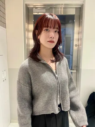 ミディアム カラー satsuki 暖色・ブラウンカラーのヘアスタイル