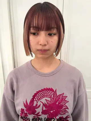 カラー ブリーチカラー🎀 韓国風/寺門美優のヘアスタイル