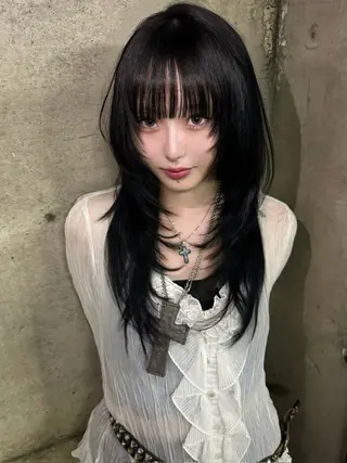 セミロング レイヤー/ハッシュ カット【春道】のヘアスタイル