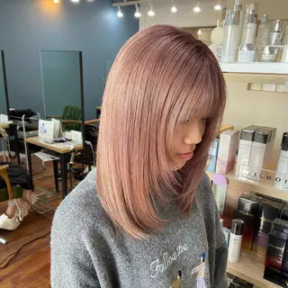 ミディアム カラー 髪質改善/ストレート /透明感/西川奈穂のヘアスタイル