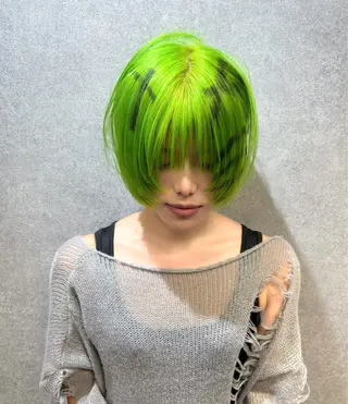 ショート カラー rilas博多所属・博多JYUI/ウルフ ハイトーン/デザインのヘアスタイル