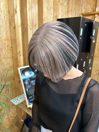 カラー まろみ暖色×ボブ ×chia🕯のヘアスタイル