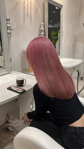 カラー 地毛風ストレート/ ケアカラー/セキネのヘアスタイル