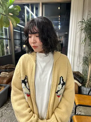 ミディアム カラー パーマ maho/ブリーチ なし垢抜けカラー♡のヘアスタイル