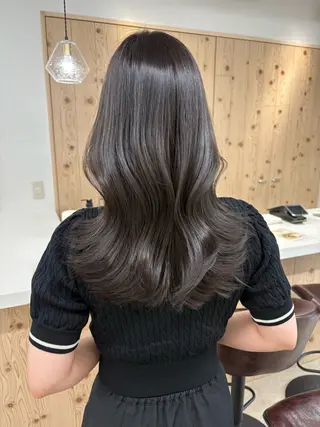 ロング カラー 新宿/韓国ヘア/ 髪質改善ストレートのヘアスタイル