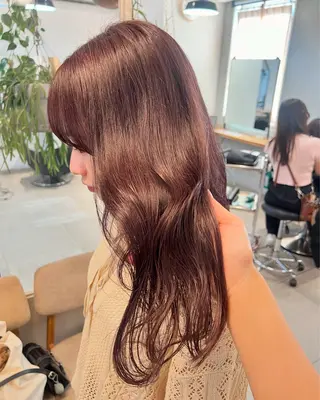 ミディアム カラー オリーブ/縮毛♡ Natsuno🩰のヘアスタイル