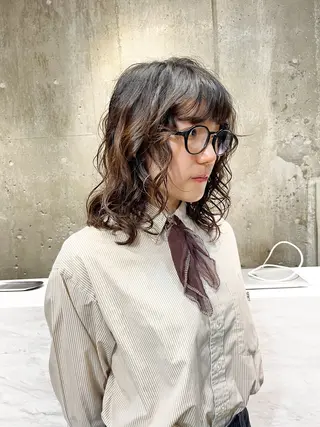 ミディアム パーマ フクシマ ココのヘアスタイル