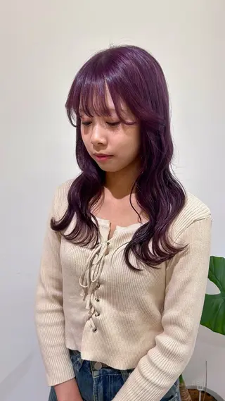 ロング カラー cher. 熊谷衣織のヘアスタイル