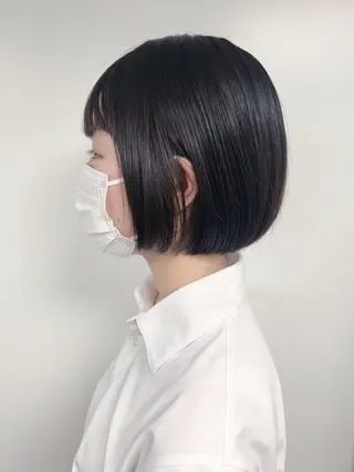 ミディアム morio from london所属・松岡彩華 ボブ /グレージュのヘアスタイル