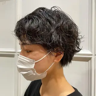 ショート パーマ ヘアアレンジ 髪質改善カラー&TR 縮毛矯正/弱酸性矯正のヘアスタイル