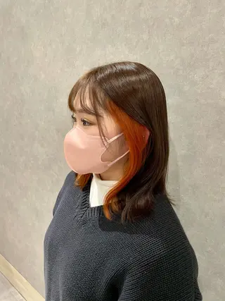 ミディアム カラー つちくら あみのヘアスタイル