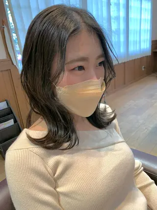 ミディアム カラー パーマ Artist 藤﨑紘成のヘアスタイル