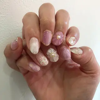 ロング カラー ヘアアレンジ キッズ ネイル マツエク・マツパ 福田 加奈のネイルデザイン