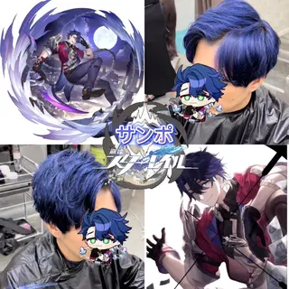 カラー メンズ 推しカラー💫 ブリーチ💫若菜覚のヘアスタイル