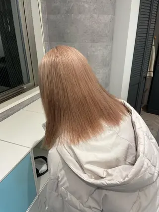 セミロング ♡似合わせハイトーン ♡maiのヘアスタイル