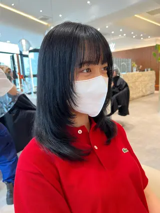 セミロング カラー 韓国レイヤー🇰🇷 韓国研修◎渋谷カイトのヘアスタイル