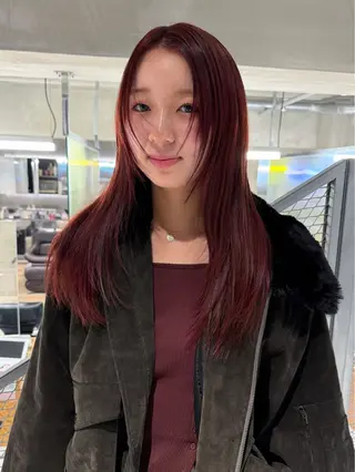 セミロング 🎀暖色カラー🎀 おかだみほのヘアスタイル