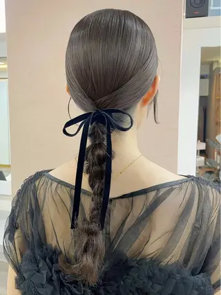 ロング ヘアアレンジ 韓国風パーマ/ヘア セット/店長みづきのヘアスタイル