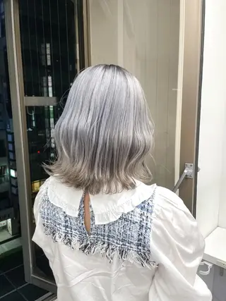 ミディアム カラー ヘアアレンジ 透明感×韓流ハイ トーン🫧RYUTAのヘアスタイル