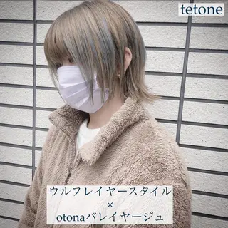 ミディアム カラー テトネ タカシのヘアスタイル