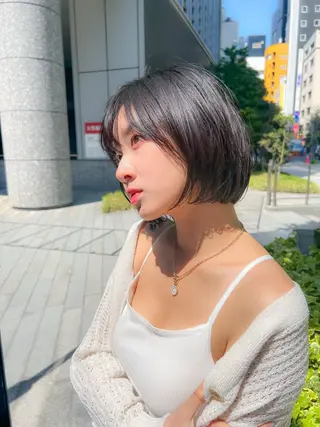 ショート カラー 顔周りレイヤー/ボブ 銀座✨中野まさひろのヘアスタイル