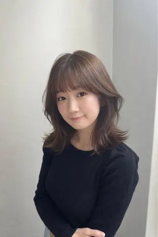 ミディアム レイヤーカット/縮毛 矯正/髪質改善/西村のヘアスタイル