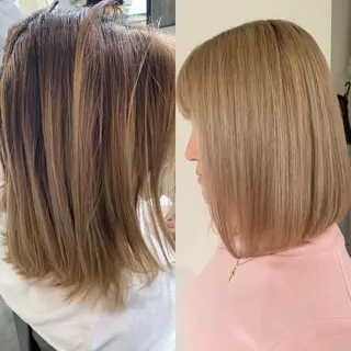 ミディアム カラー ✨艶ブリーチカラー ✨四ノ宮裕己のヘアスタイル