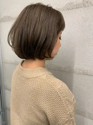 ミディアム カラー 透明感/オリーブ/ グレージュ/YUKAのヘアスタイル