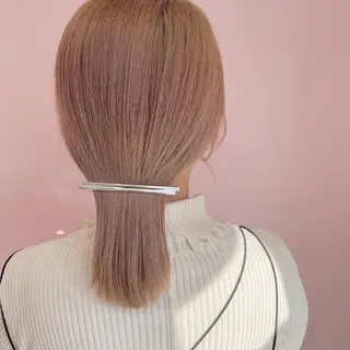 セミロング ヘアアレンジ レイヤーカット/ ハイトーンchimiのヘアスタイル