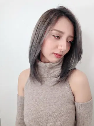 セミロング カラー 門田 恭弥のヘアスタイル