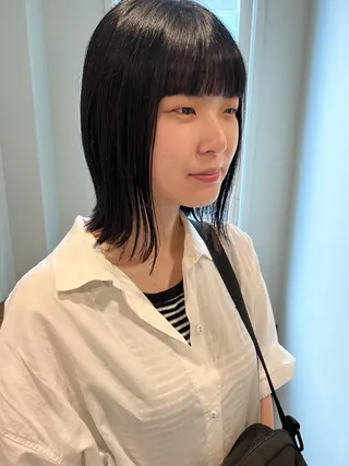 ミディアム カラー ミディアムパーマ /癖毛パーマのヘアスタイル