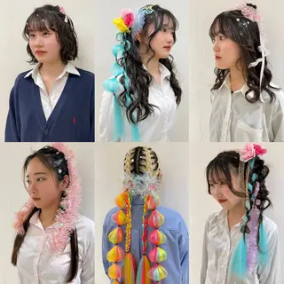 ロング ヘアアレンジ 暖色カラー /ヘアアレンジ/花鈴のヘアスタイル